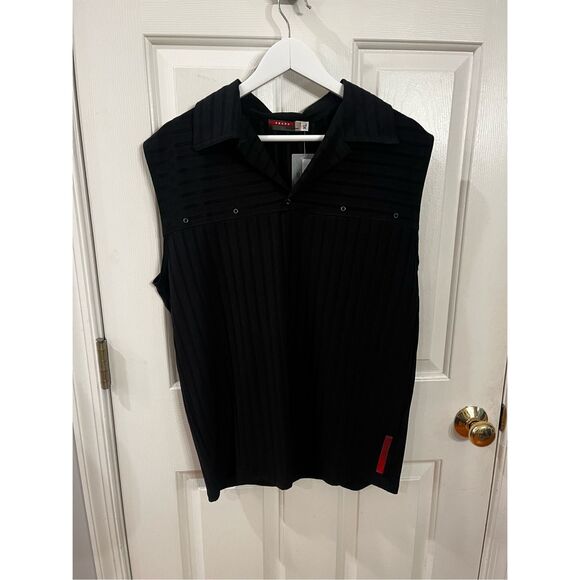 PRADA Men’s Black Cappuccio Teflon Jersey Pullover Vest sz XL NWT AUTHENTIC